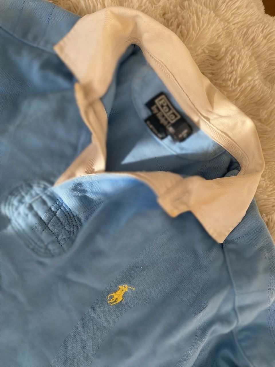 Polo Ralph Lauren Polo Ralph Lauren Rugbyshirt hellblau mit weißem Kragen Size M