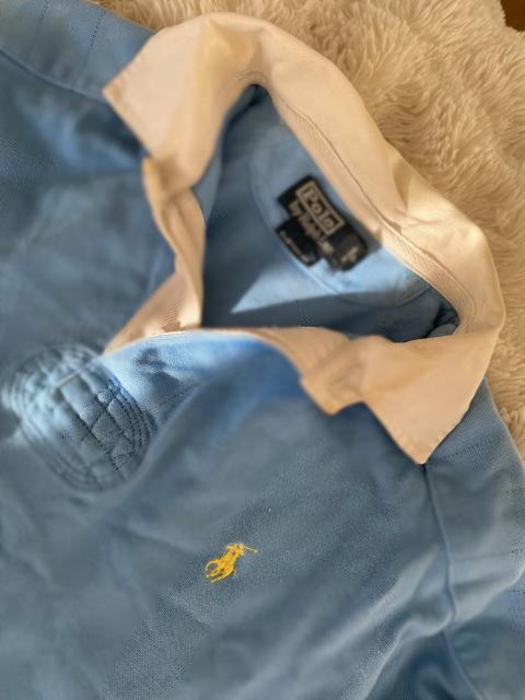 Polo Ralph Lauren Polo Ralph Lauren Rugbyshirt hellblau mit weißem Kragen Size M