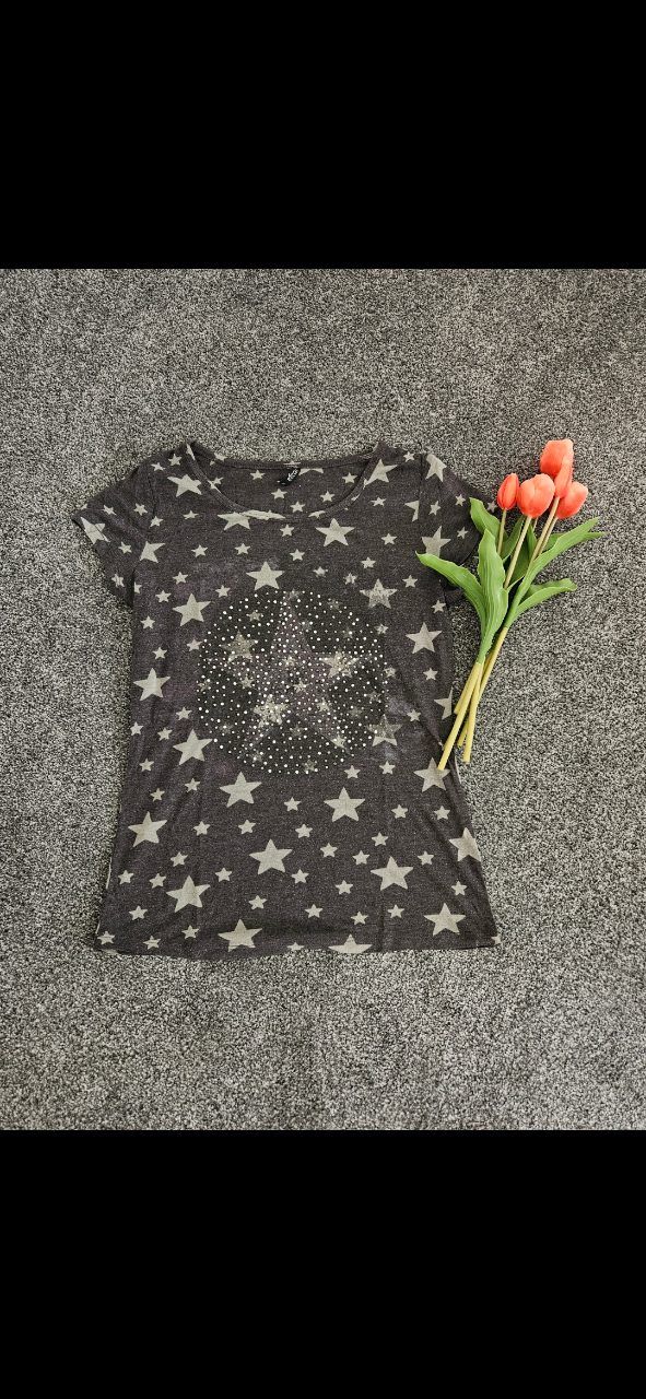 Glitzer T-shirt mit Sternen  Size S