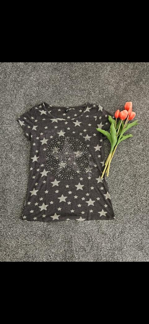 Glitzer T-shirt mit Sternen Size S