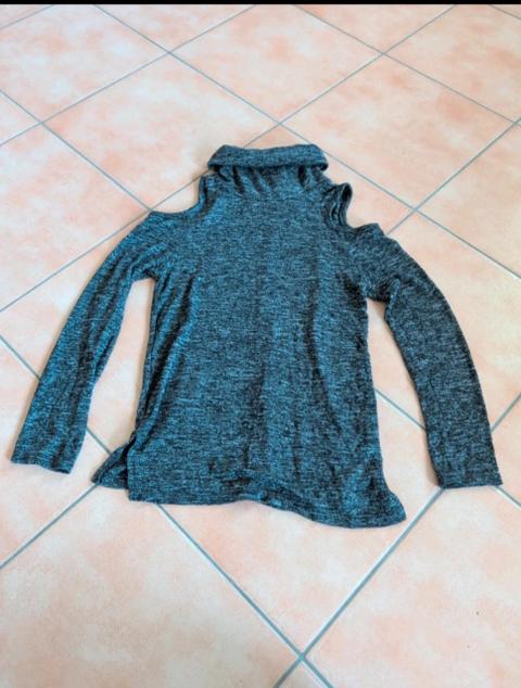 Tally Weijl Pullover, grau, Rollkragen, shulterfrei Size S