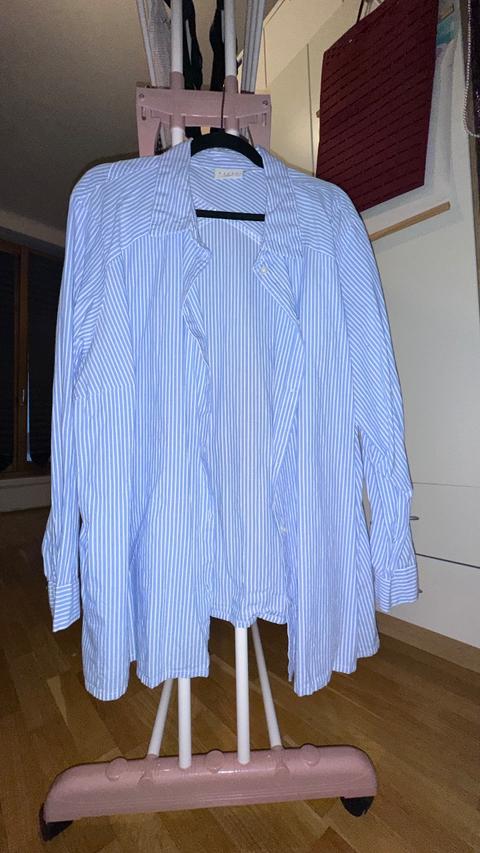 Kaffe Curve DEBRA - Hemdbluse - chalk blue stripe Size 52