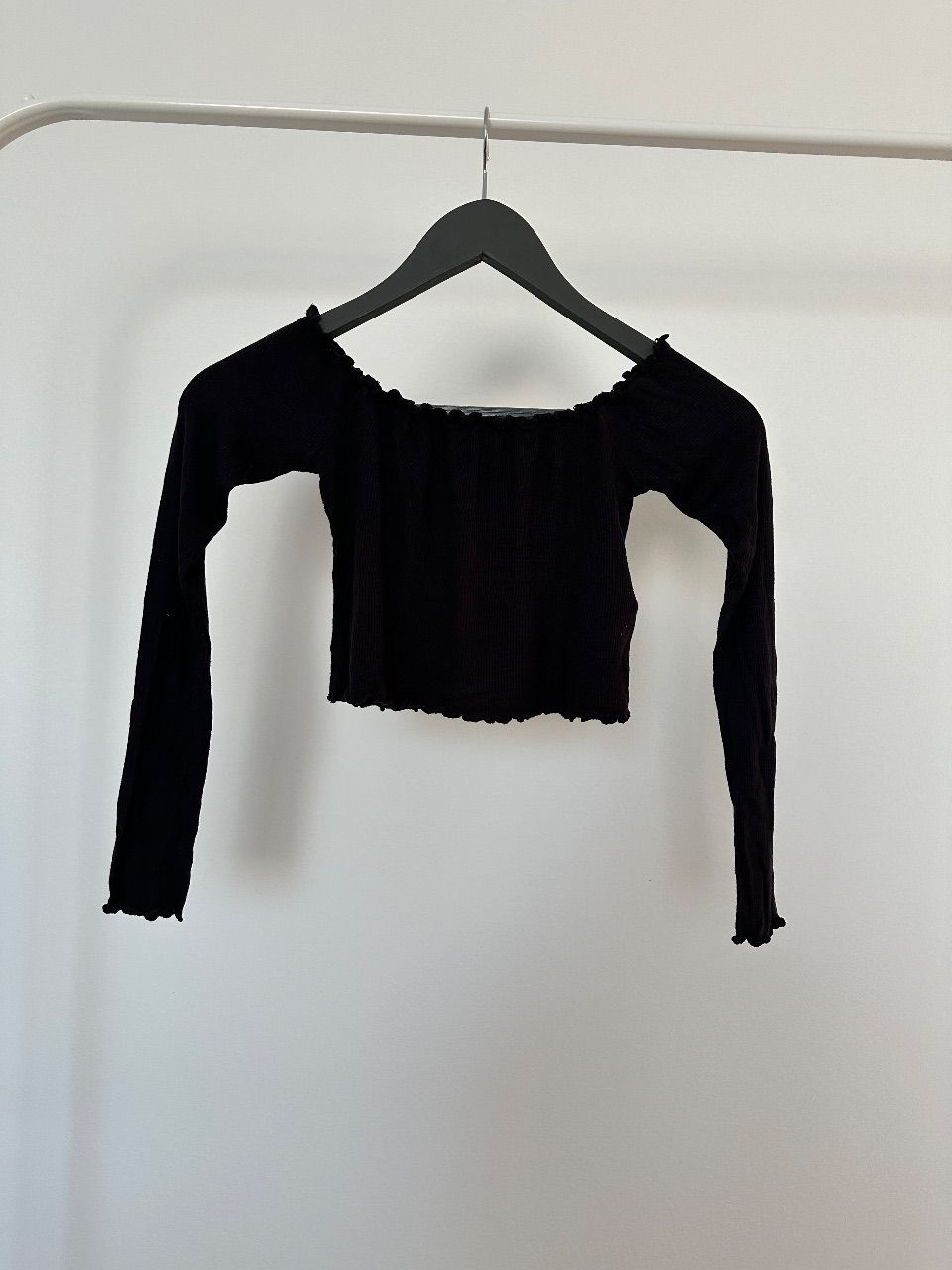 BikBok Schwarzes Cropped Schulterfreies & Bauchfreies Oberteil Größe XS - BikBok Size XS