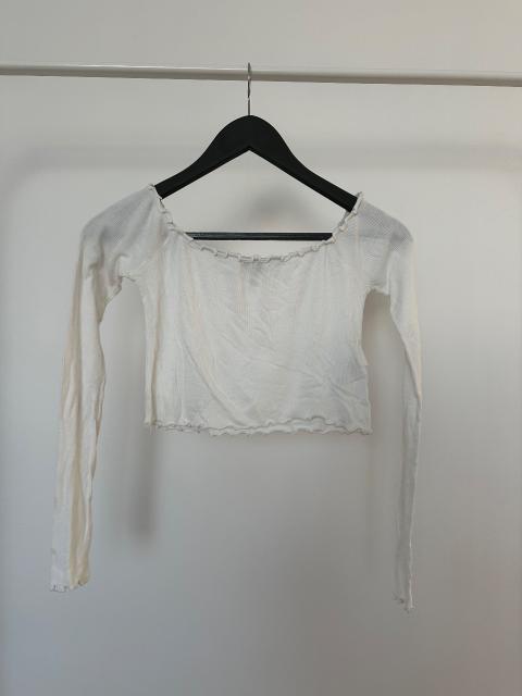 Bikbok Weißes Cropped Schulterfreies & Bauchfreies Oberteil Größe XS - BikBok Size XS