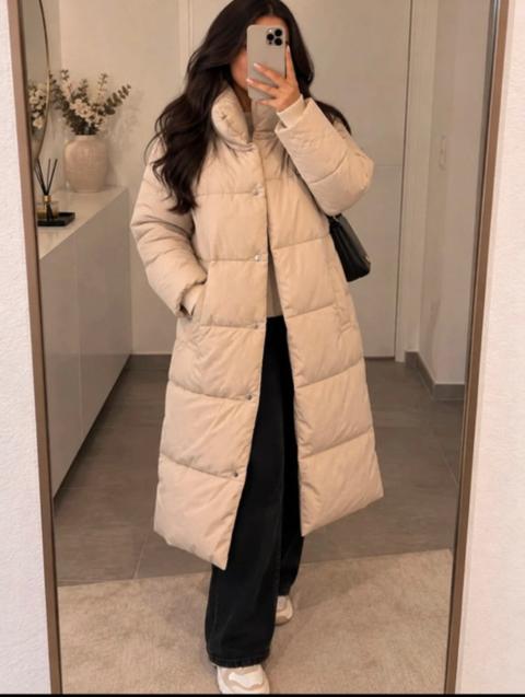 Stradivarius Stradivarius Pufferjacke Winterjacke Beige/ Creme Gr. S Size S