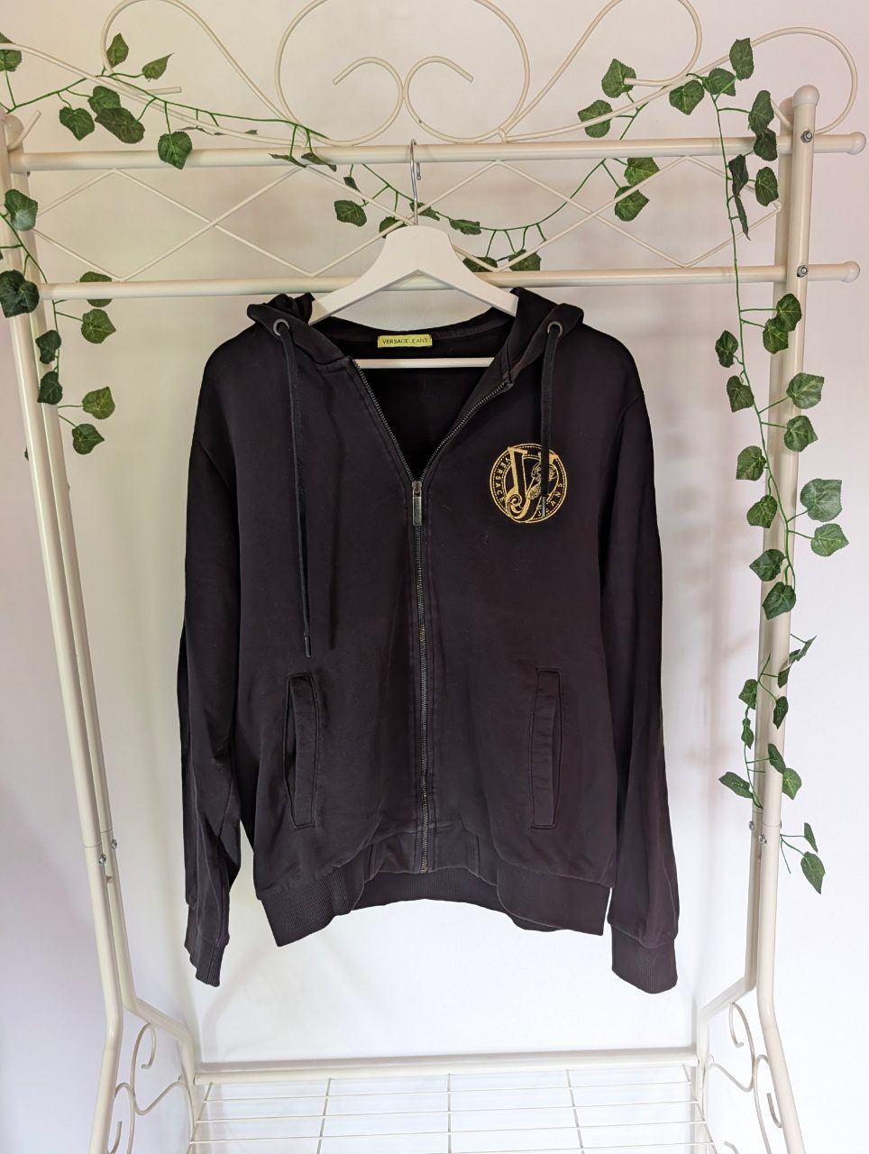 Versace Schwarze Versace Zipper Hoodie  Size L