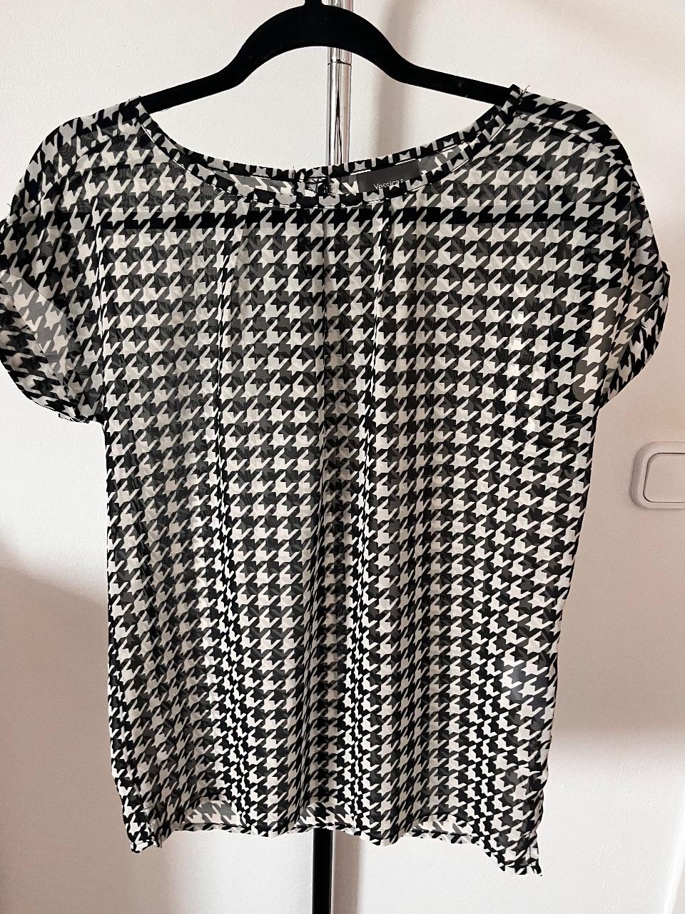 Bluse schwarz weiß mit Muster