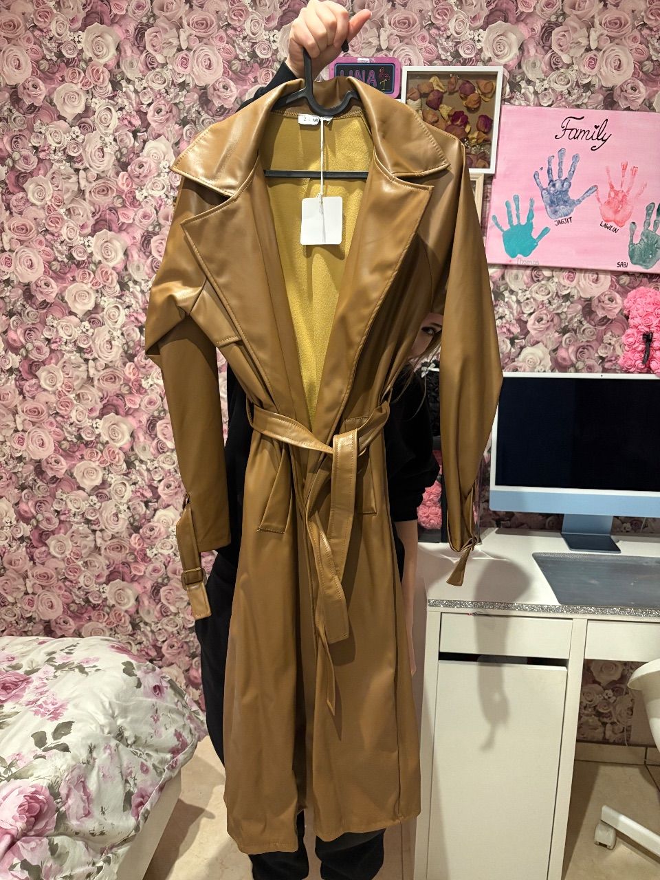 Brauner Ledermantel  Size S