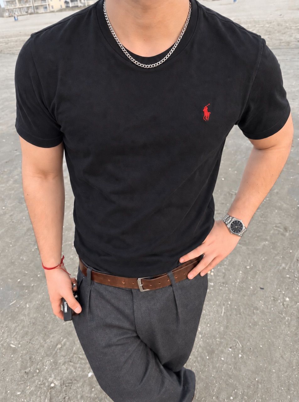 Ralph Lauren Ralph Lauren T-Shirt/ Kurzarm Shirt Größe: M Farbe: Schwarz/Rot Size M