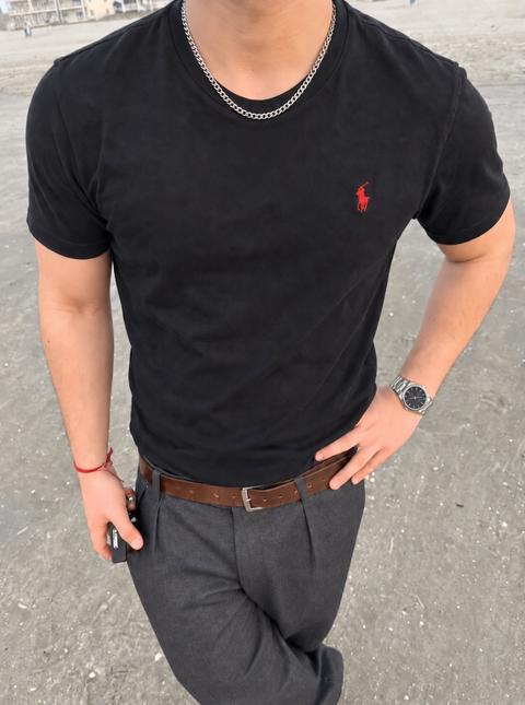 Ralph Lauren Ralph Lauren T-Shirt/ Kurzarm Shirt Größe: M Farbe: Schwarz/Rot Size M