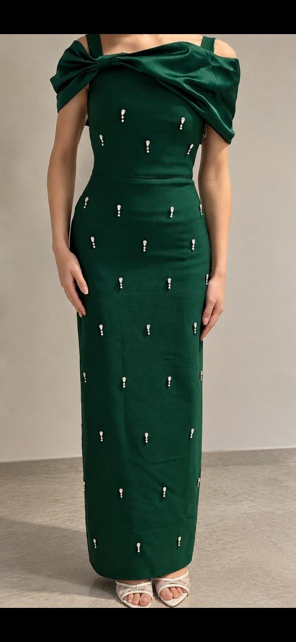 Palez Ärmelloses Ein-Schulter-Diamant-Schleifen-Bandage-Maxikleid
