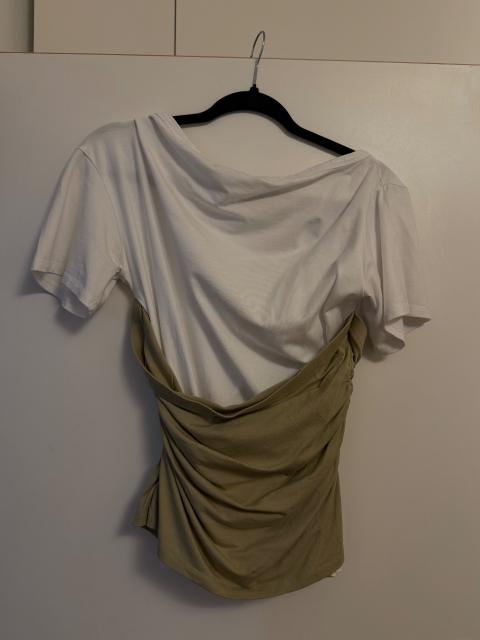 Zara Weiss/Khaki Zara Oberteil Size L