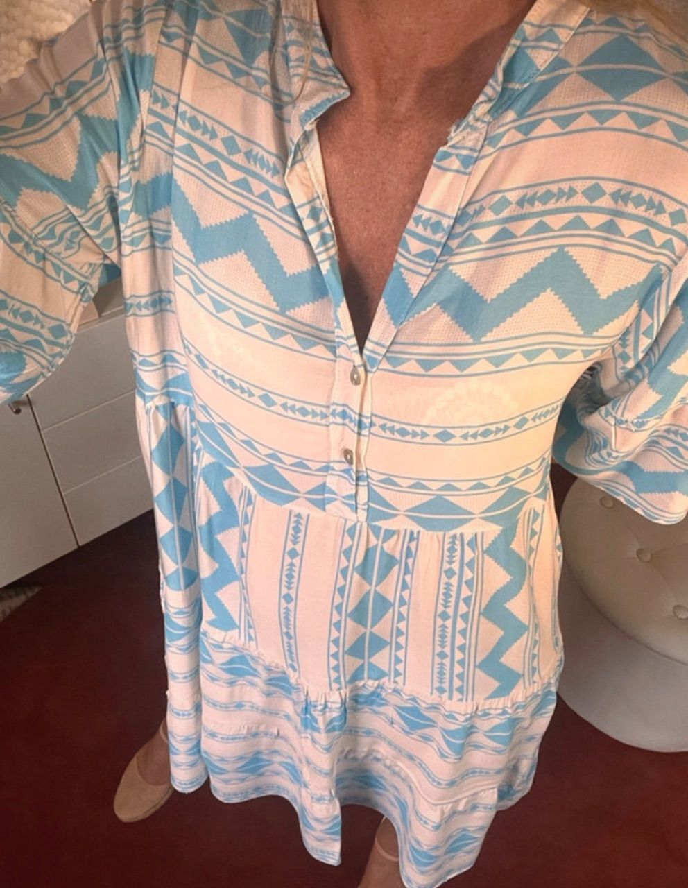 Boutique  🌸Blau weißes Kleid🌸Boutique Ware Size Einheitsgröße