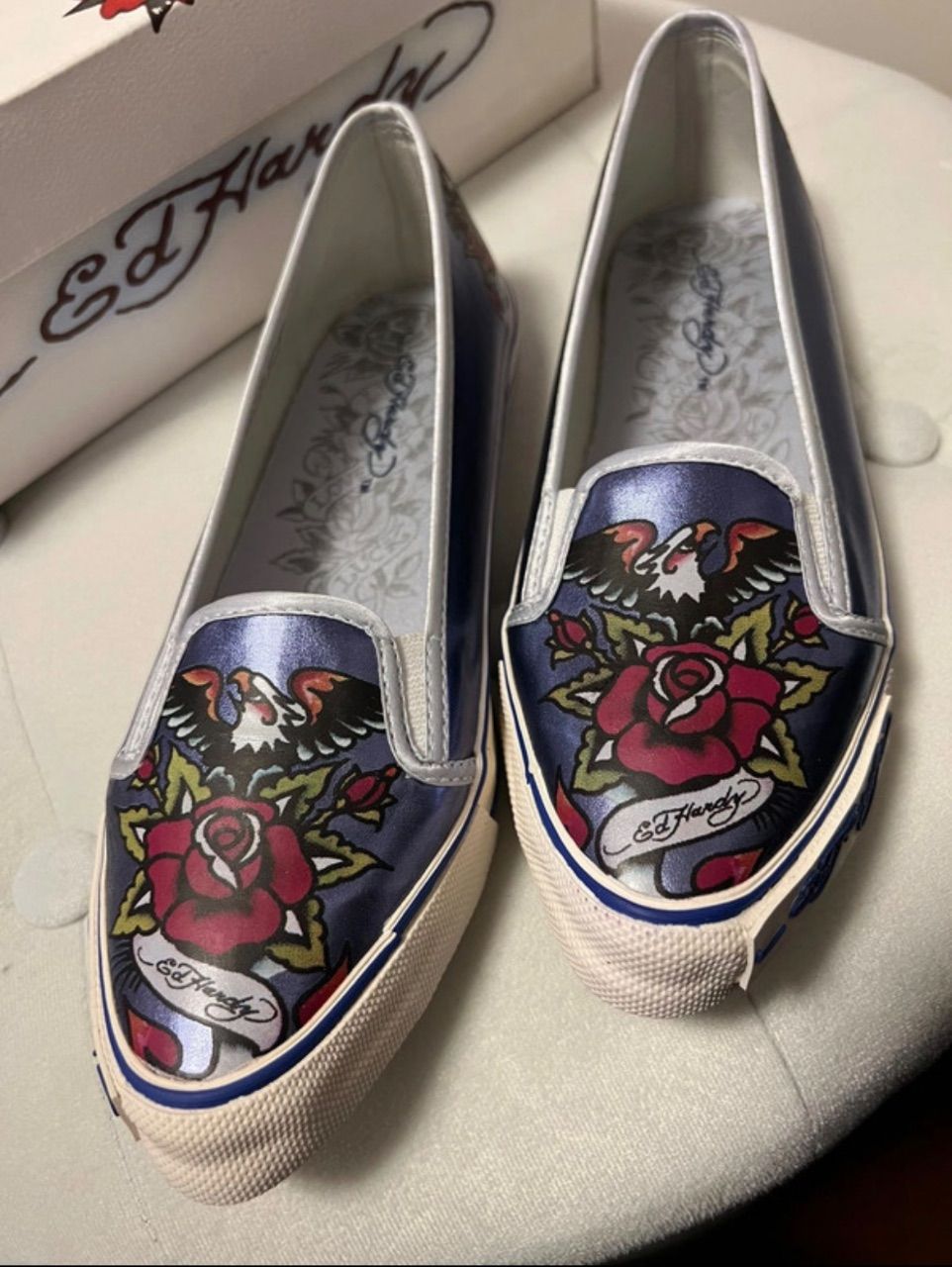 Ed Hardy  NEU🥿Ed Hardy Schuhe🥿Metallic Navy Size 37