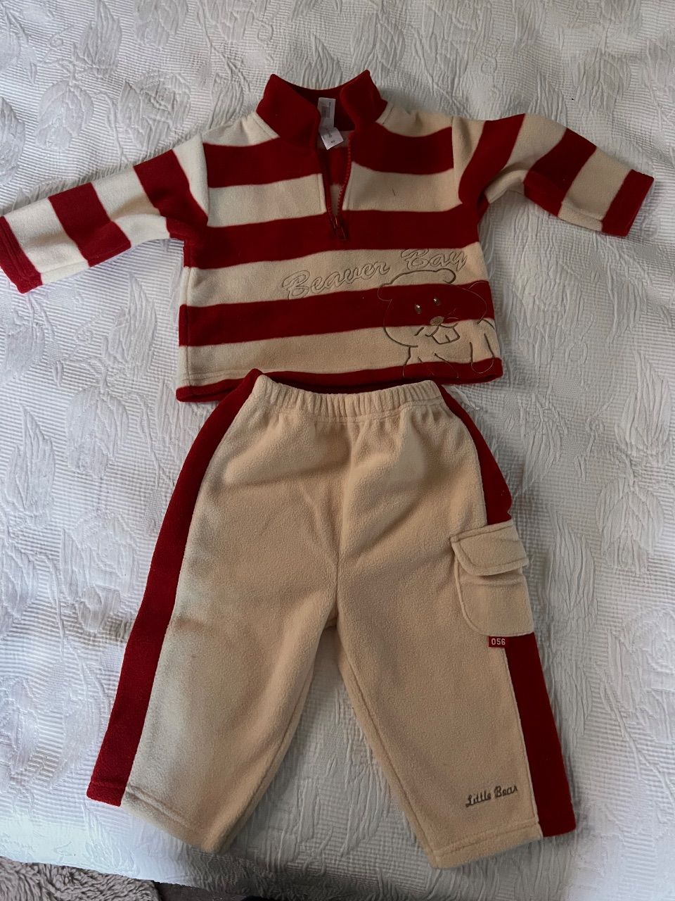 C&A Baby  Rot-Creme Winterset mit Pulli+Hose Size 80