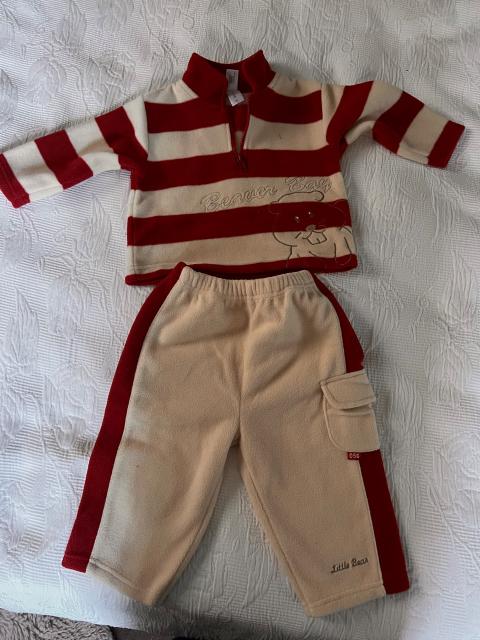 C&A Baby Rot-Creme Winterset mit Pulli+Hose Size 80