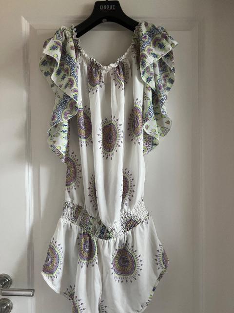 Purple Guess ❤️off Shoulder❤️Playsuit❤️weiß-lila Size S