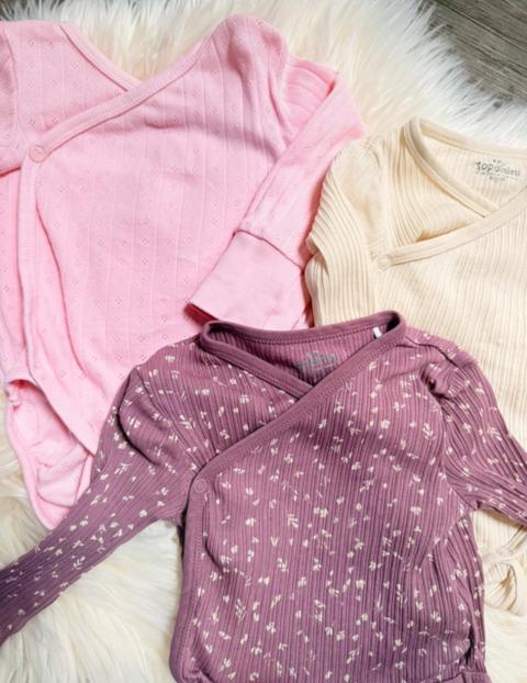 Topomini 3x Langarm Bodies Baby Größe 62/68 – Body Set Size 62