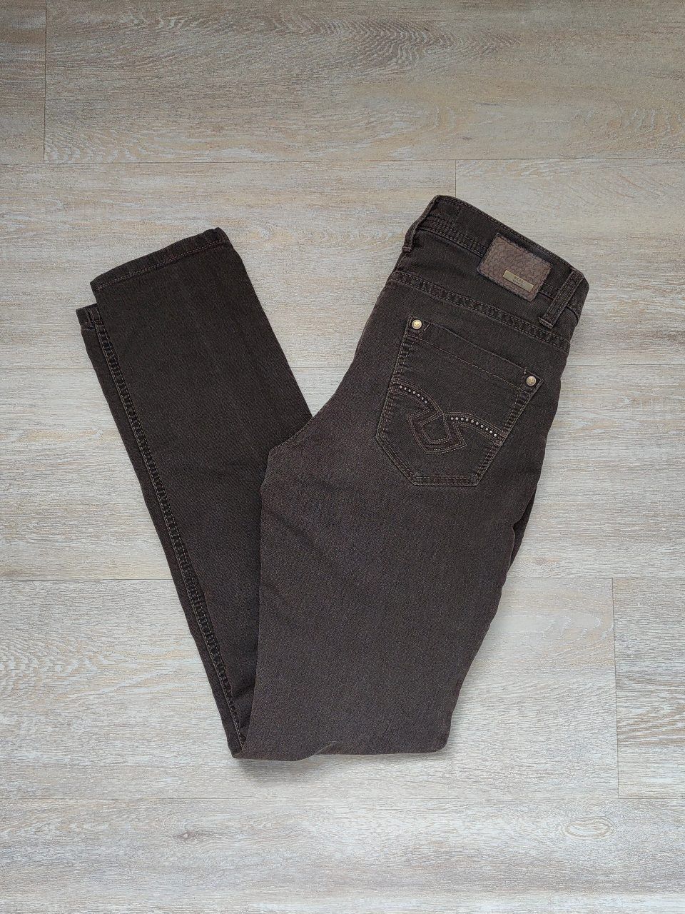 Low rise Jeans | Braun | Vintage Y2k Details Skinny Style | Gr. 36