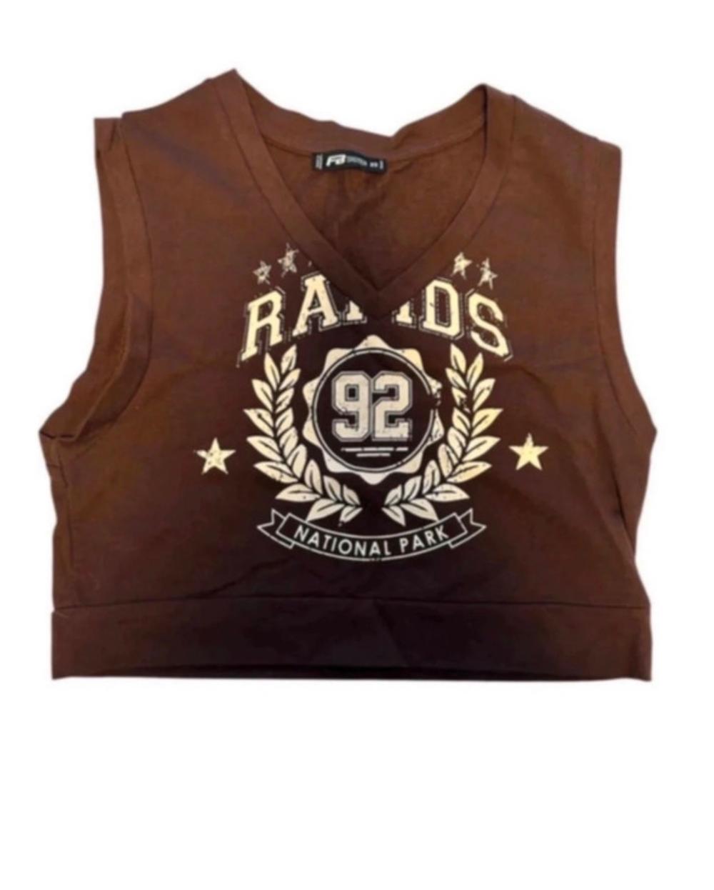 New Yorker t-Shirt Im tanktop style leicht bauchfrei/ Braun / Größe xs