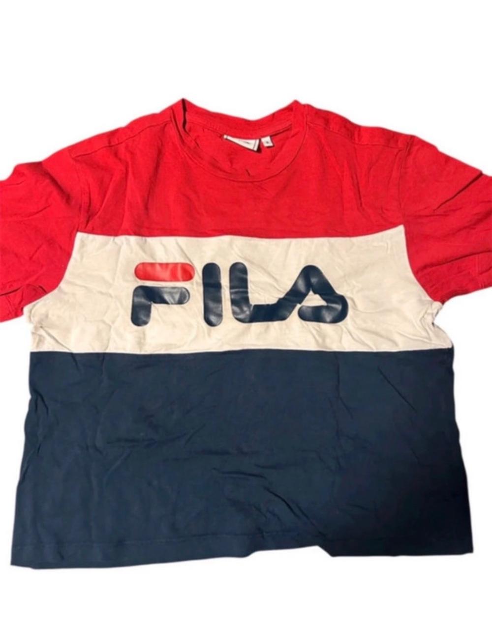 Fila Shirt in weiß, rot, blau Größe s