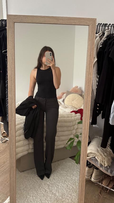 Zara Zara schwarzer Body S | High Neck | figurbetont elegant Size S