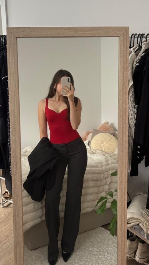 Stradivarius Stradivarius roter Body XS | figurbetont | elegant Size XS