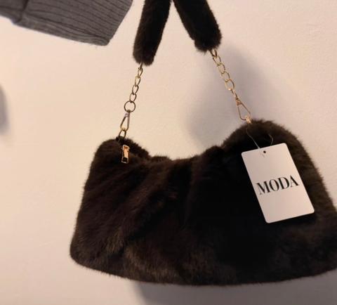 Ohne Marke Fake-Felltasche in Braun