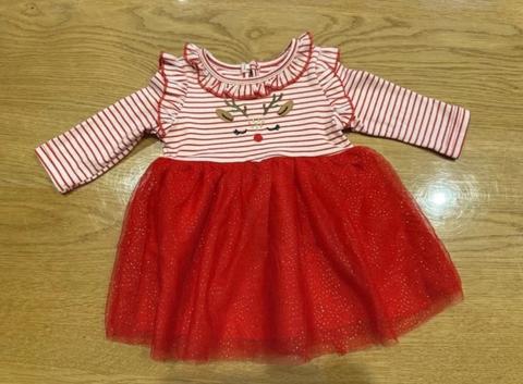 Primark 🎄 Süßes Weihnachtskleid mit Rentier & Tüllrock Size 62
