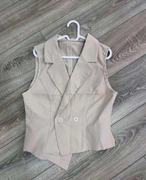 Elegante Beige Bluse Size M
