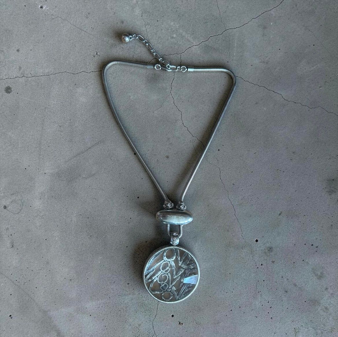 🩶 Vintage Statement Kette | Silber | Anhänger | Retro | Boho | Damen Schmuck