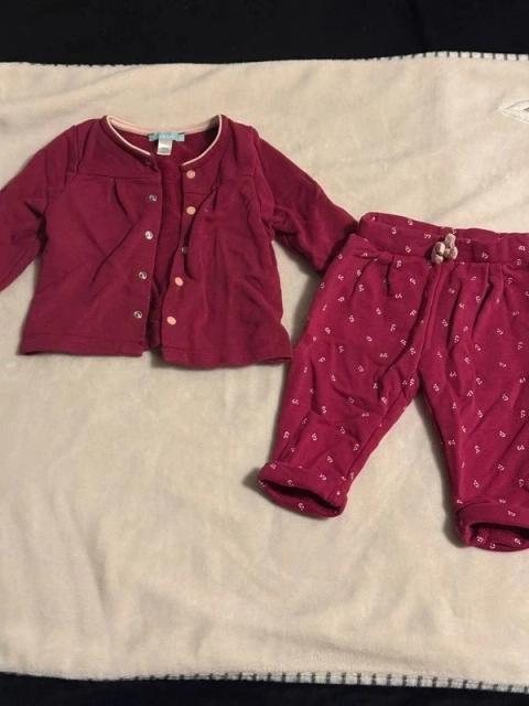 Obaïbi Obaïbi Baby Mädchen Set Gr. 68 Bordeauxrot Strickjacke Sweatjacke Hose Zweiteile Size 68