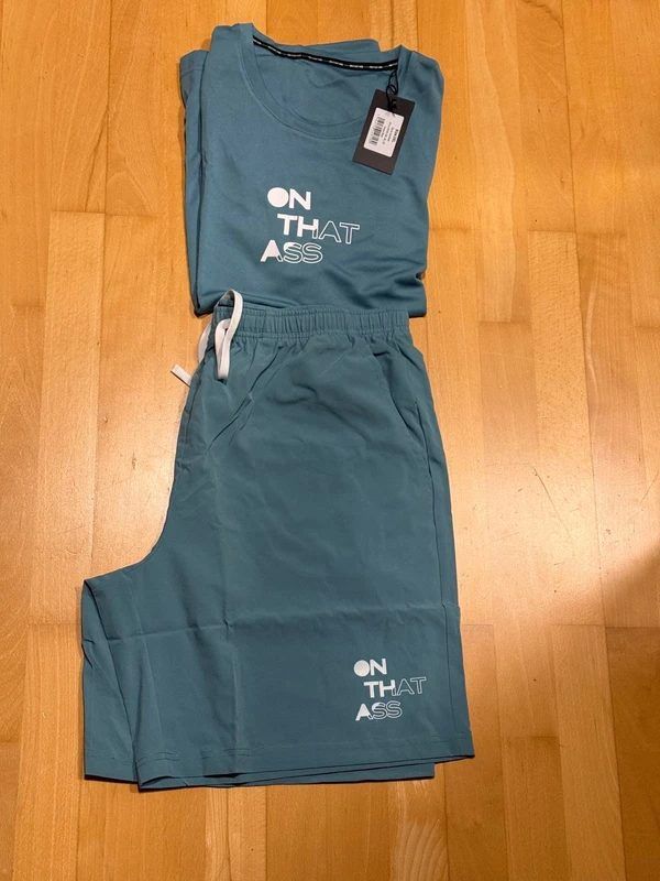 On That Ass On That Ass Herren Sportset 3XL blau T-Shirt kurze Hose Shorts Trainingsset NEU Size XXXL