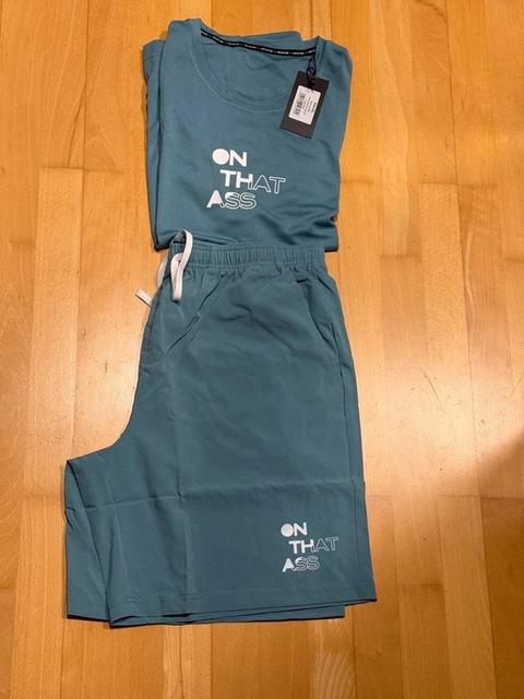 On That Ass On That Ass Herren Sportset 3XL blau T-Shirt kurze Hose Shorts Trainingsset NEU Size XXXL