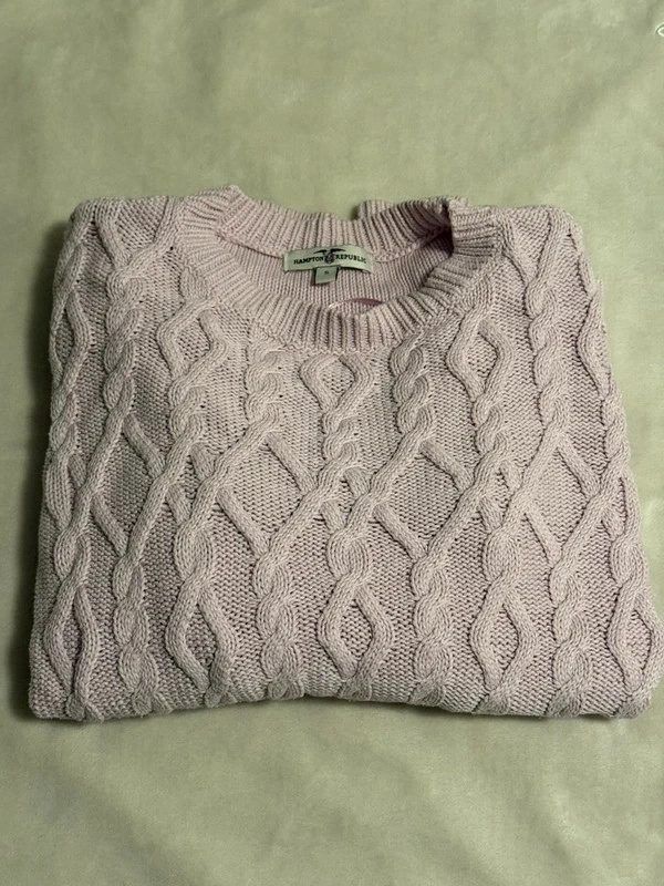 Hampton Hampton Republic Strickpullover / Zopfmuster / Grobstrick / Altrosa Rosé / Gr. S Size S