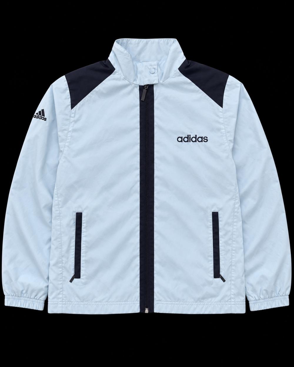 Windbreaker Jacke S Hellblau Navy Y2K 00s Retro
