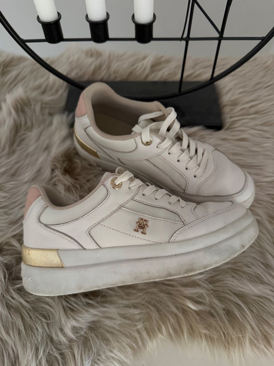 Tommy Hilfiger Sneacker weiß/gold/pink