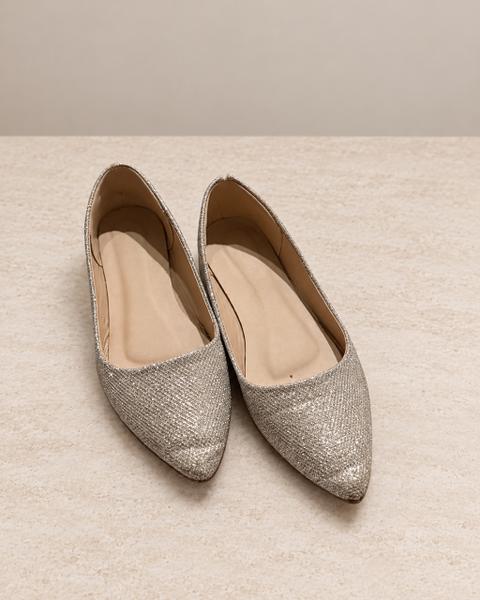 Silberne Glitzer-Ballerinas Size 37