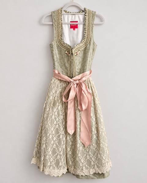 Elfin Grünes Midi Dirndl mit Spitze Size 34