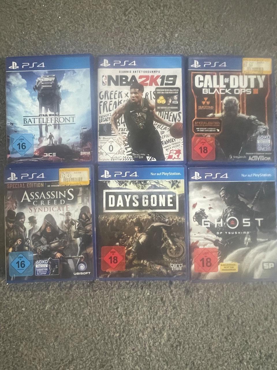 PS4 spiele Sammlung Days Gone, Ghost of Tsushima, COD uvm.