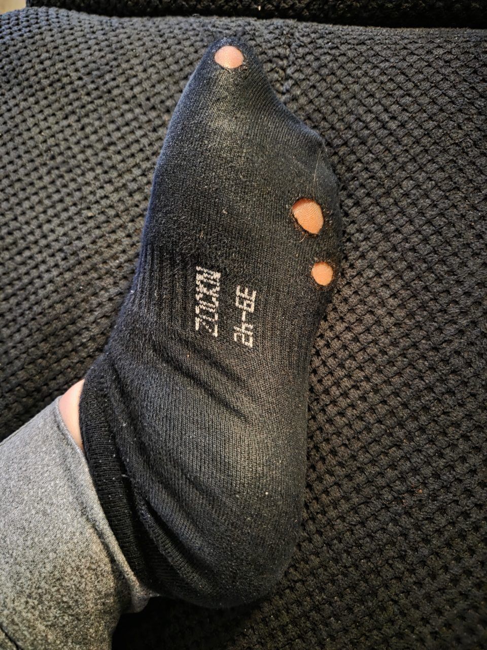 Schwarze Socken, getragen  Size 39