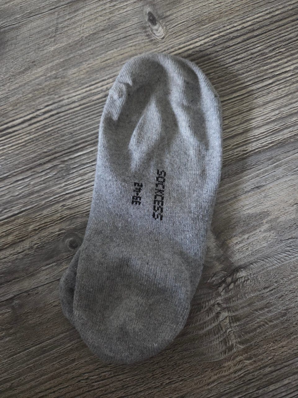Graue Socken, getragen  Size 38