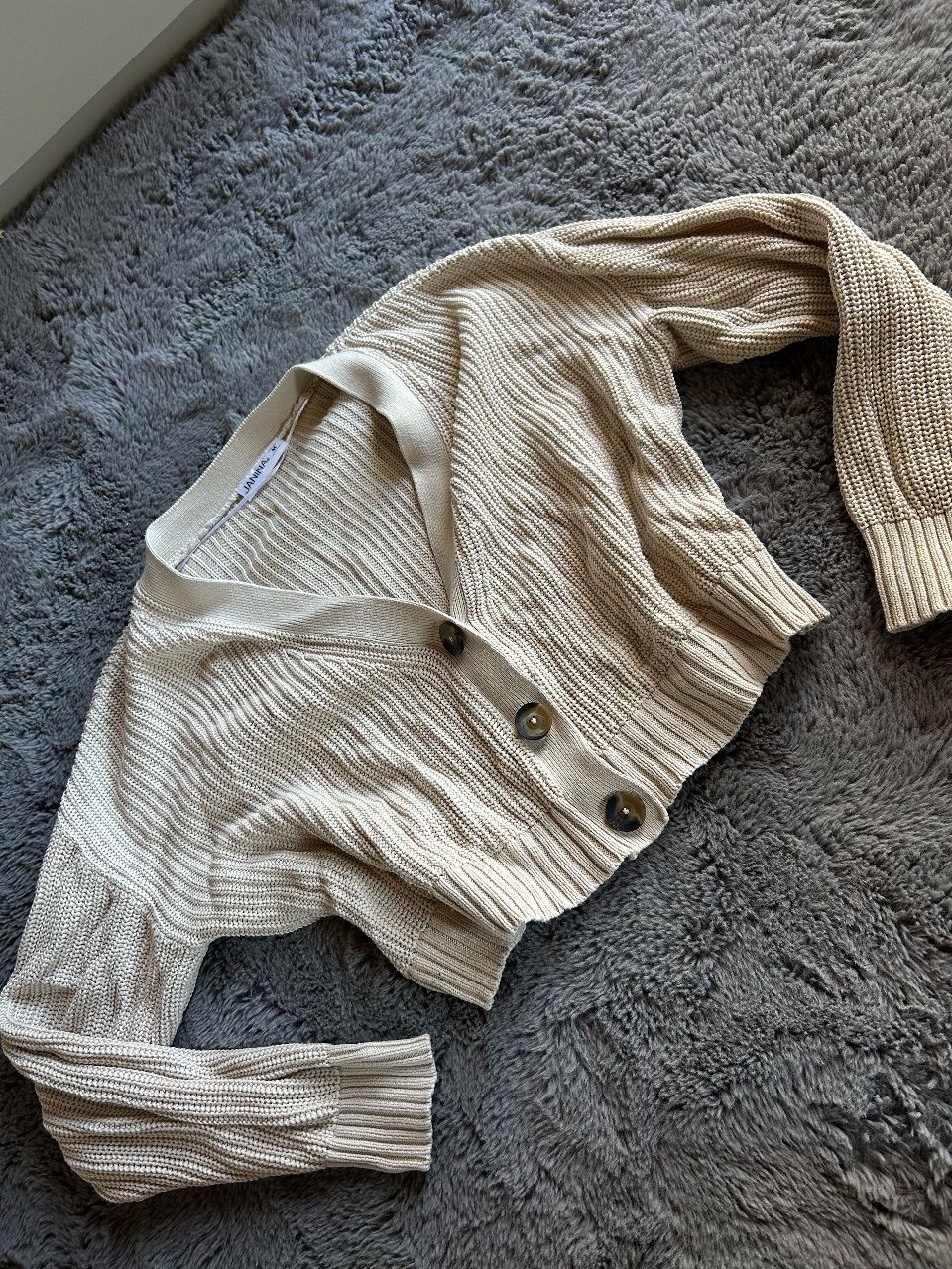 Beige Strickjacke Cardigan Beige Gr. M Size M