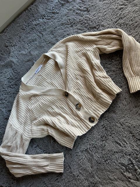 Beige Strickjacke Cardigan Beige Gr. M Size M