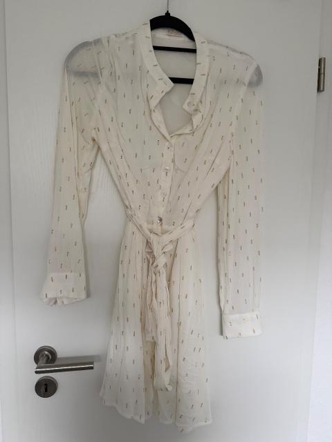 Zeitloschoen Musselinkleid mit Gold Details Size S