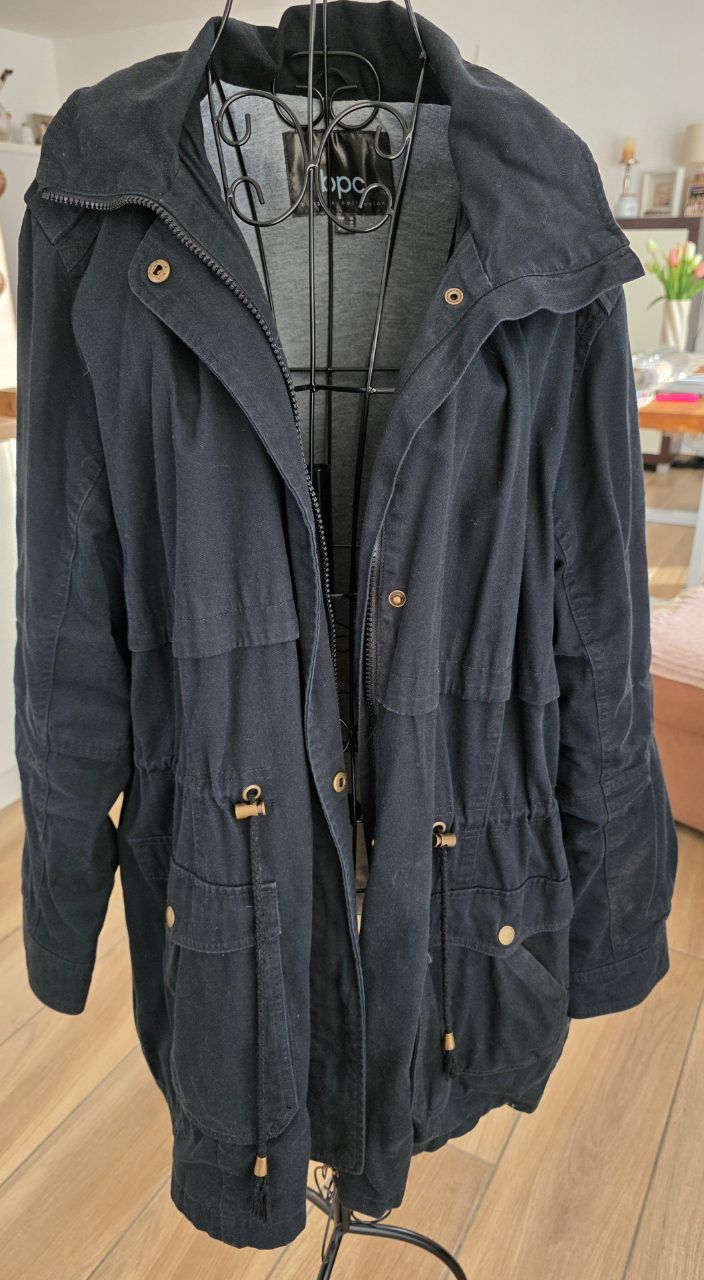 Bonprix Bonprix bpc Damen Parka Jacke Gr. 50 Schwarz mit Kapuze Size 50