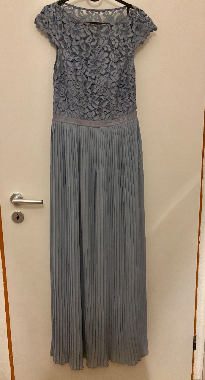 H&M Blaues plissiertes Kleid Size M