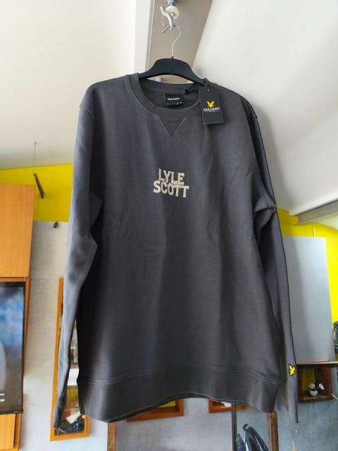 Other Lyle & Scott Varsity Embroidered Crew Neck Sweatshirt Herren Gunmetal XL Neu