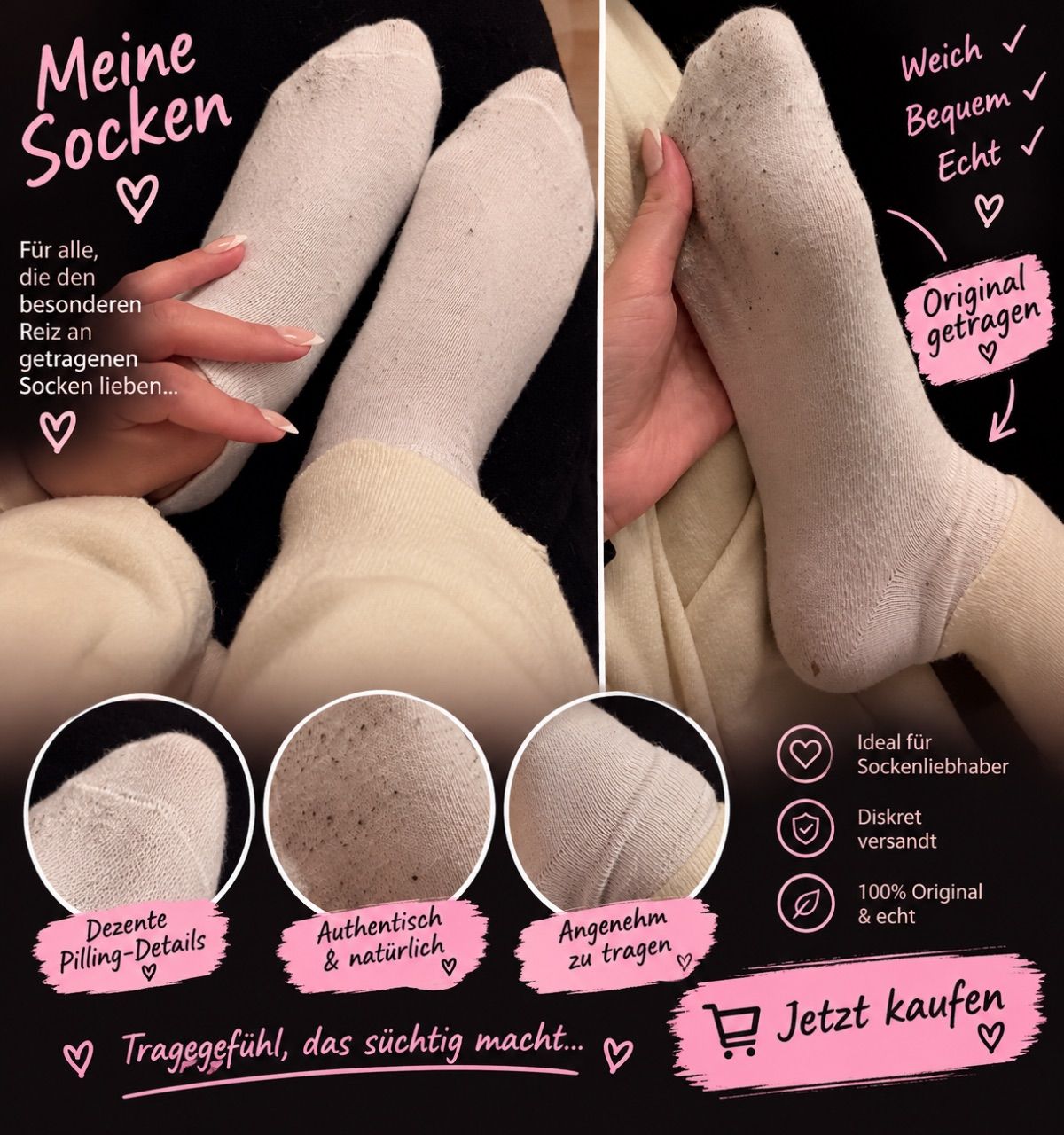 keine  Socken GETRAGEN Size S