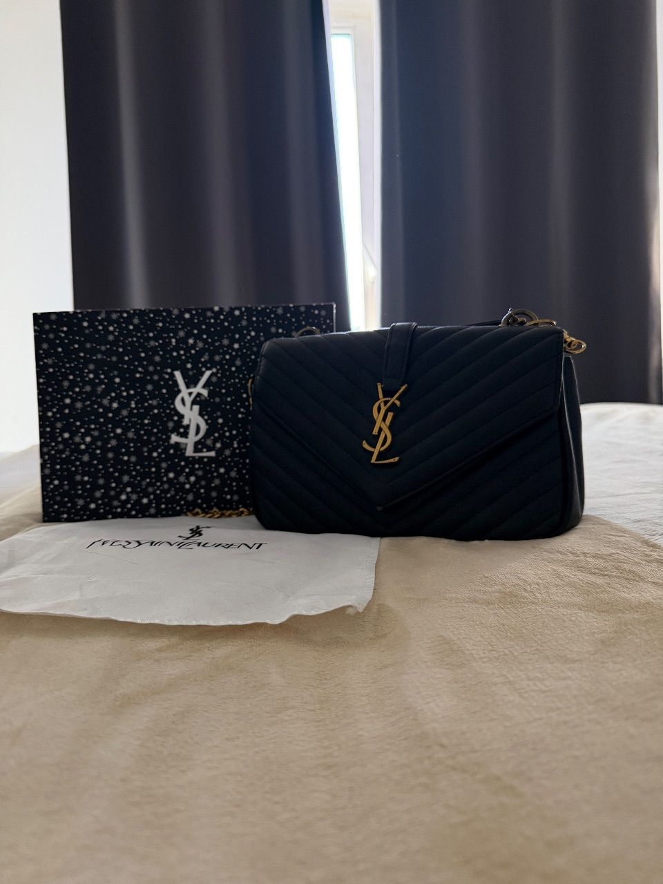 YSL Schwarz Gold (Collège Style) Tasche VB!